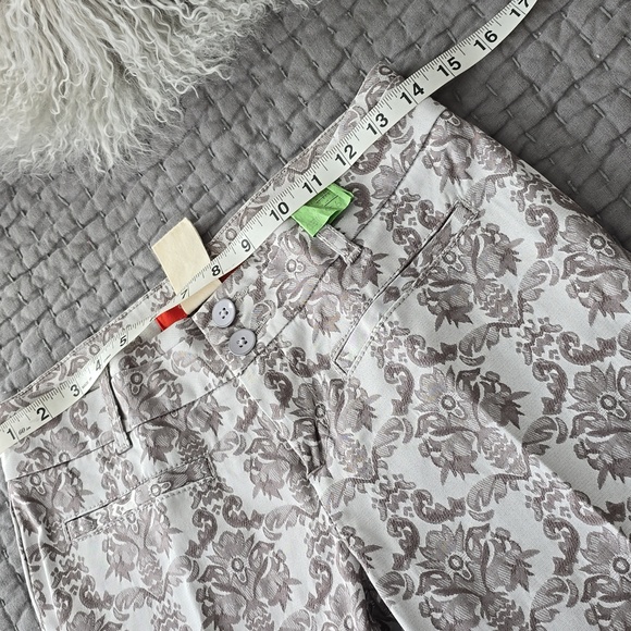 Anthropologie Cartonnier Silver Brocade Crop Pant - Picture 12 of 15
